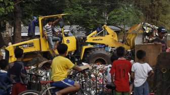 Suasana di lokasi Tempat Pembuangan Sampah (TPS) sementara.