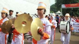 Acara peluncuran logo dan maskot Asian Games XVIII tahun 2018, di kompleks Stadion Utama Gelora Bung Karno (GBK), Senayan, Jakarta, Minggu (27/12/2015). [Suara.com/Oke Atmaja]