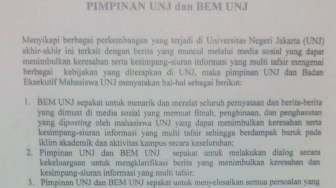 Ini Isi Perdamaian BEM dan Rektorat UNJ