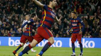 Suarez dan Messi Sarangkan Tujuh Gol ke Gawang Valencia