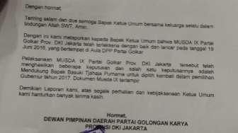 Golkar Jakarta Ajukan Surat Usung Ahok ke Setya Novanto