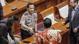 Calon Kapolri Komjen Pol Tito Karnavian usai menjalani tes uji kelayakan dan kepatutan di Komisi III DPR RI, Kompleks Parlemen, Senayan, Jakarta, Kamis (23/6/2016). [Suara.com/Kurniawan Mas'ud]