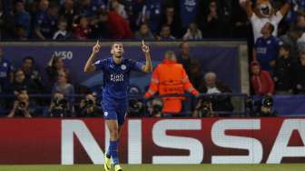 Islam Slimani Beri Leicester Kemenangan Kedua di Liga Champions