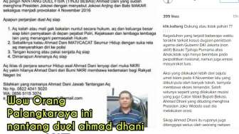 Heboh! Lelaki Palangkaraya Tantang Duel Ahmad Dhani Sampai Mati