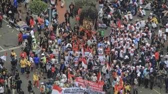 Aksi "Kita Indonesia" di Bundaran Hotel Indonesia, Minggu (4/12/2016). [suara.com/Kurniawan Mas'ud]