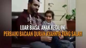 Wow, Anak Kecil Ini Perbaiki Bacaan Quran Ayahnya yang Salah