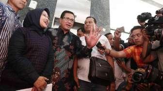 Calon Wakil Gubernur Jakarta Sylviana Murni usai diperiksa di Gedung Bareskrim Ombudsman, Jakarta, Jumat (20/1).