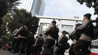 Pengamanan di Polda Metro Jaya diperketat, di Jakarta, Senin, (23/1).