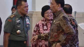 Rapat Koordinasi Nasional Pengendalian Kebakaran Hutan dan Lahan Tahun 2017 di Istana Negara, Jakarta, Senin (23/1).