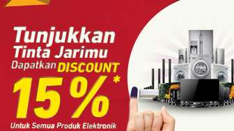 Tunjukkan Tinta Jari, Anda Dapat Diskon Barang Elektronik di Sini