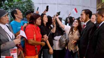 Presiden Joko Widodo tiba Bandara Kingsford-Smith Sydney Airport, Sydney, Australia, Sabtu (25/2)