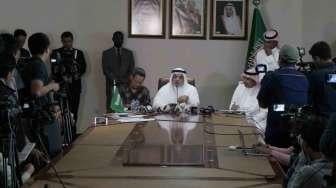 Keterangan pers tentang kunjungan Raja Salman ke Indonesia di Kedubes Arab Saudi, Jakarta, Selasa (28/2).