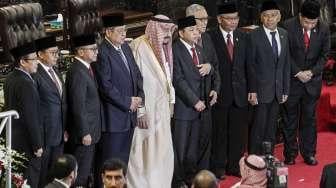 Raja Arab Saudi Salman bin Abdulaziz Al-Saud mengunjungi DPR, Jakarta, Kamis (2/3).