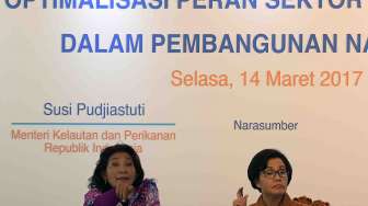 Dialog bertajuk "Optimalisasi Peran Sektor Perikanan Tangkap dalam Pembangunan Nasional" di Kementerian Kelautan dan Perikanan, Jakarta, Selasa (14/3).