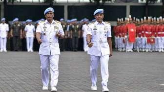 Upacara serah terima jabatan Danpaspampres di Mako Paspampres, Jakarta, Selasa (14/3).