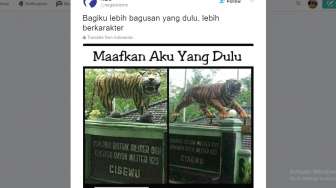 Muncul Sosok Patung Macan Cisewu yang Baru, Netizen Heboh Lagi