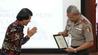 Acara peringatan 47 tahun pengabdian Kak Seto sebagai sahabat anak di aula Kementerian Pemberdayaan Perempuan dan Perlindungan Anak, Jakarta, Selasa (4/4/2017). [Suara.com/Oke Atmaja]