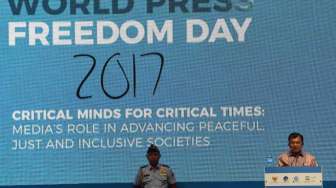 Wakil Presiden Jusuf Kalla menghadiri sekaligus membuka World Press Freedom Day (WPFD) 2017 di Jakarta Convention Center, Jakarta, Rabu (3/5).