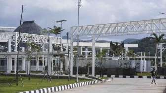 Pos Lintas Batas Negara (PLBN) Terpadu RI-Timor Leste di Motaain, Belu, NTT, Kamis (4/5).