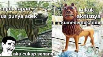 Kocak! Ini Meme Patung 'Saudara' Macan Cisewu yang Bikin Ngakak