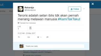 Tagar #KamiTakTakut, Bukti Indonesia Tak Takut Teror