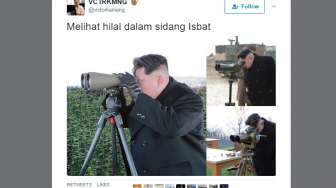 Kocak! Foto Kim Jong Un Buka Puasa, Lihat Hilal Hingga Mudik