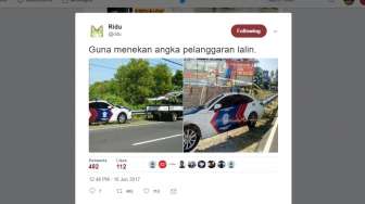 Mobil Polisi Bohongan di Jalan Tol Ini Bikin Kaget Netizen