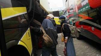 Mudik Bareng PKB 2017 di lokasi pemberangkatan di Taman Ismail Marzuki, Jakarta, Kamis (22/6).