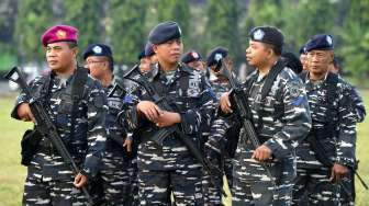 Apel kesiapan pengamanan VVIP di Lapangan Puputan Niti Mandala Renon Denpasar, Jumat (23/6).