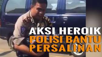 Viral, Polisi Bantu Seorang Ibu Melahirkan di Tepi Tol !