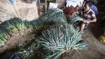 Suasana aktivitas pedagang sayur-mayur dan sejumlah bahan kebutuhan pokok di Pasar Senen, Jakarta, Jumat (7/7/2017). [Suara.com/Kurniawan Mas'ud]