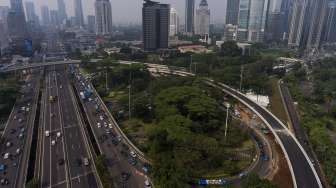 Simpang Susun Semanggi di Jakarta, Jumat (14/7).