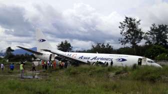 Pesawat Kargo Tergelincir di Wamena