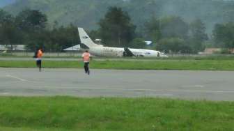 Pesawat Kargo Tergelincir di Bandara Wamena