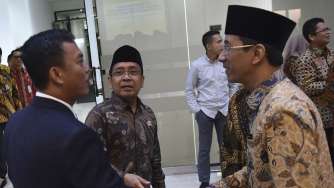 Kepala Sekretariat Presiden (Kasetpres) Heru Budi Hartono seusai mengikuti pelantikan di Gedung Setneg, Jakarta, Kamis (20/7).