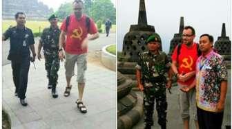 Pakai Baju 'PKI' di Candi Borobudur, Bule Ini Sempat Ditangkap