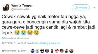 Mengeluh Dandanan Rusak karena Naik Motor, Perempuan Ini Dikecam