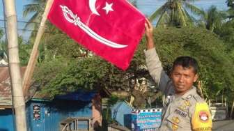 Jelang HUT RI, 4 Bendera Alam Peudeung Dikibarkan Orang Misterius