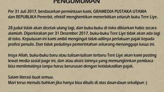 Akhirnya Ditjen Pajak Jawab Keluhan Novelis Tere Liye