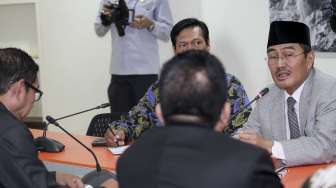 Panitia Khusus Angket KPK bertemu dengan Ketua Umum Ikatan Cendikiawan Muslim Indonesia (ICMI) Prof. Jimly Asshidique di kawasan Menteng, Jakarta, Kamis (7/9). 