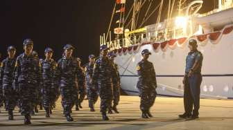 KRI Bima Suci di Estacionn Maritima, Vigo, Spanyol, Jumat (15/9) dini hari.