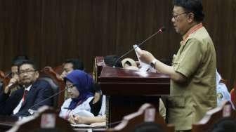 Sidang permohonan uji materi Undang-Undang Nomor 7 Tahun 2017 tentang Pemilihan Umum (Pemilu), di Mahkamah Konstitusi, Jakarta, Senin (25/9).