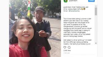 Dimaki Ojek Pangkalan, Driver Perempuan Ini Malah Selfie