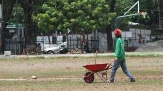 Revitalisasi Lapangan Banteng, di Jakarta, Senin (16/10).