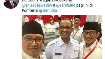 Fadli Zon, Anies, Sandiaga Swafoto di Acara Gerindra