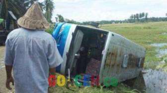 Bus Rombongan Atlet Aceh Utara Terguling