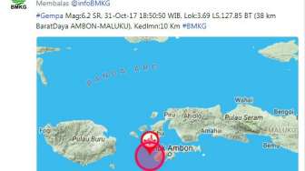 BMKG: Frekuensi Gempa di Ambon Turun