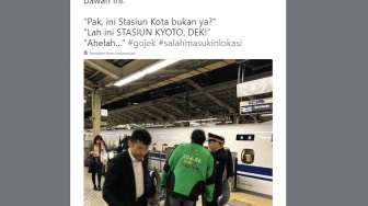 Heboh, Lelaki Berjaket Ojol 'Nyasar' ke Jepang