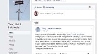 Setnov Kecelakaan, Beredar Akun Facebook Tiang Listrik Indonesia