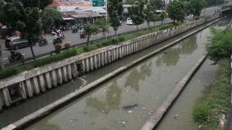 Kali Cideng dipenuhi sampah, Jakarta, Sabtu (18/11).